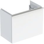 Mueble bajo Geberit iCon para lavamanos, con un cajón: Cuerpo y frontal: blanco/cubierto de alto brillo